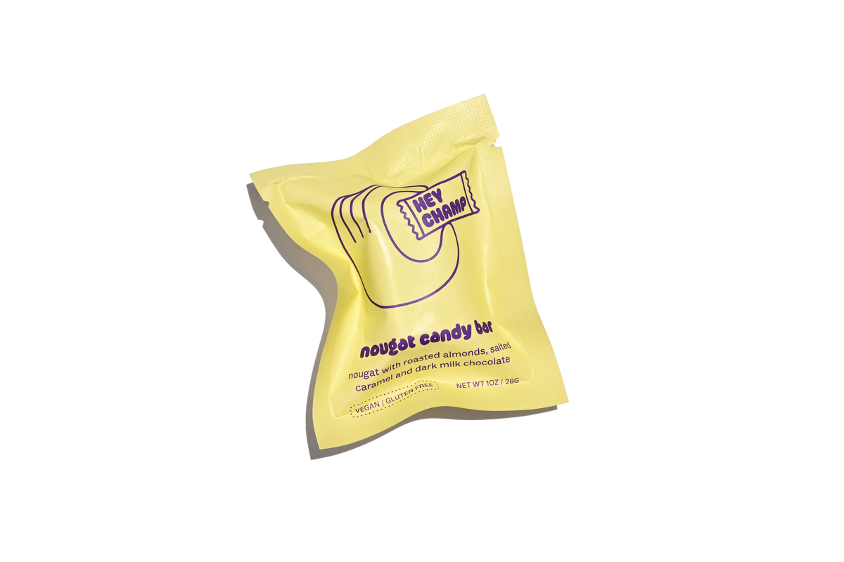 Hey Champ Nougat Candy Bar – Bench Pressed Letterpress