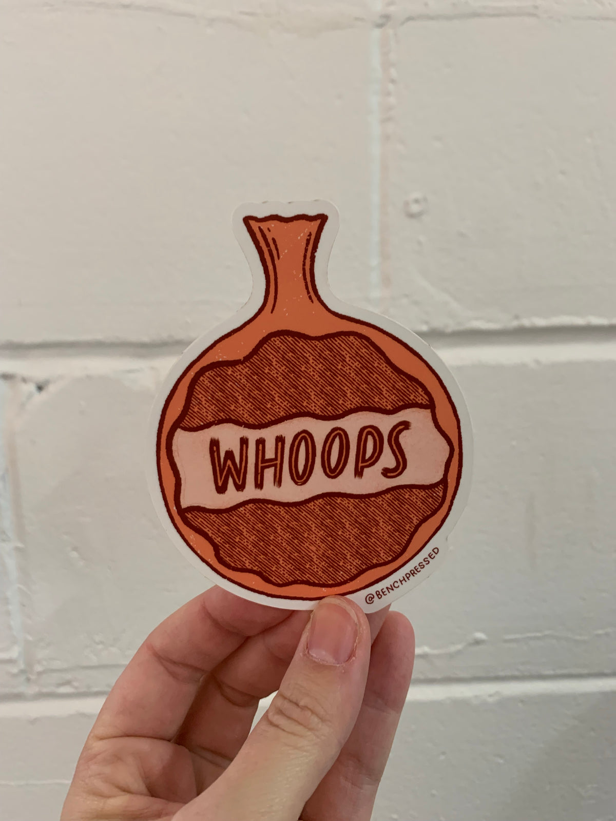 Whoops Single Sticker – Bench Pressed Letterpress